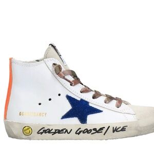 Golden Goose Kids Sneakers White and Blue